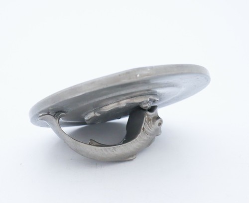 Hand mirror - Sweden - Art Nouveau - Pewter and Glass - Fish - Picture 4 of 8