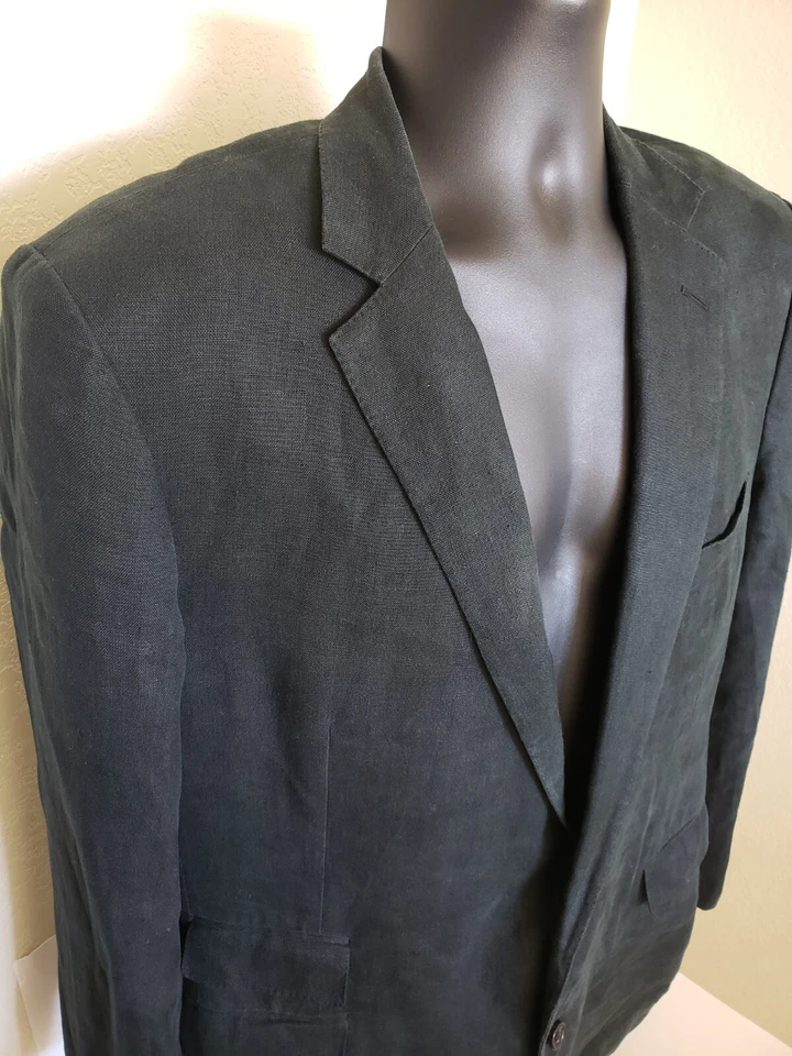 Ralph Lauren Purple Label Men's Blazer Jacket 100% Hemp Black Size 44L - Rare - Image 2 of 4