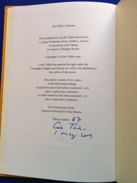 BROOKLYN - FIRST SIGNED LIMITED EDITION BY COLM TOIBIN | eBay