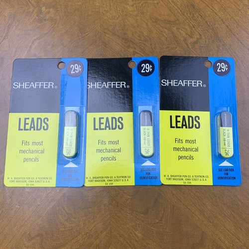 Vintage Lot of 3 SHAEFFER Mechanical PencilLeads Black HB medium NEW - Picture 1 of 4