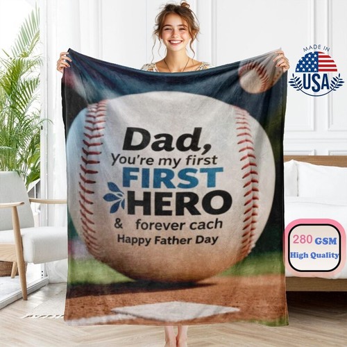 Baseball Druck Überwurf Decke 50x60 60x80in Fleecedecken Geschenk zum Vatertag