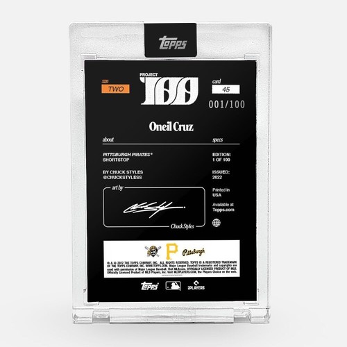 Topps Project 100 - Edición Deluxe #/100 Oneil Cruz RC #45 (caja de 2 tarjetas sellada) - Imagen 3 de 5