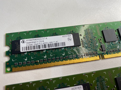 512MB DDR2 Server Memory PC2-4200U 533mHz Infineon HYS64T64000HU-3.7-A DIMM RAM - Picture 2 of 3