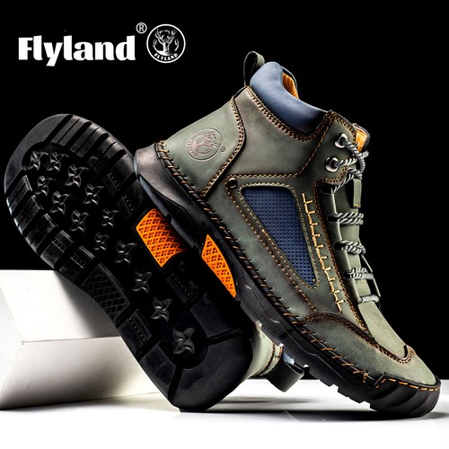 Flyland Herren Mode Vintage Chukka Leder Stiefeletten Handarbeit Schuhe - Bild 7 von 68