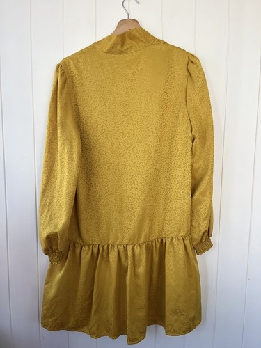 hi there karen walker 10 Drop Waist Dress Mustard Leopard Print Size 10 - Bild 7 von 8