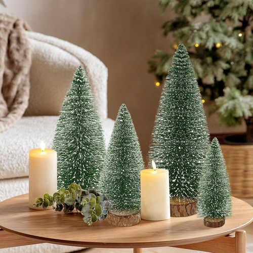 Fuyuleyo 6 Stück Mini Weihnachtsbaum Flaschenbürste Bäume, Miniatur Schnee Frosted - Bild 3 von 7