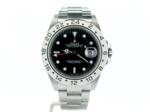 Rolex Stainless Steel Explorer II Date Watch SEL "No Holes" 40mm Black 16570T - Picture 2 of 7