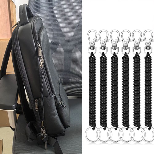 1-10PCS Retractable Spring Coil Spiral Stretch Chain Keychain Key Ring Set - Bild 3 von 29