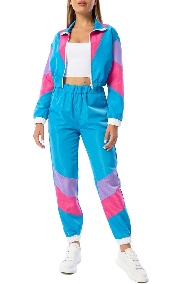 Women's Vintage 80s 90s Style 2 Piece Outfit Long Sleeve Full Zip Windbreaker | eBay Women's Vintage 80s 90s Style 2 Piece Outfit Long Sleeve Full Zip Windbreaker | eBay