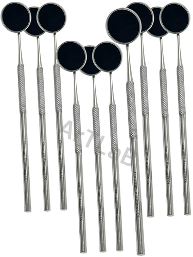 Espejo bucal dental 10 piezas #5 con mango instrumento dental **acero inoxidable**