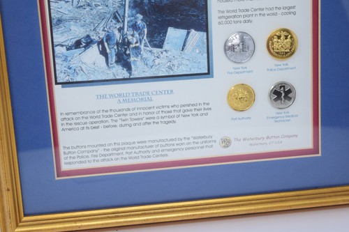 World Trade Center 9/11 Memorial Plaque by Waterbury, CT Button Company - Picture 4 of 10