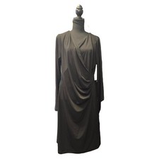 Karen Kane Black V Neck Long Sleeve Faux Wrap Dress Women's Size XL NWT $118