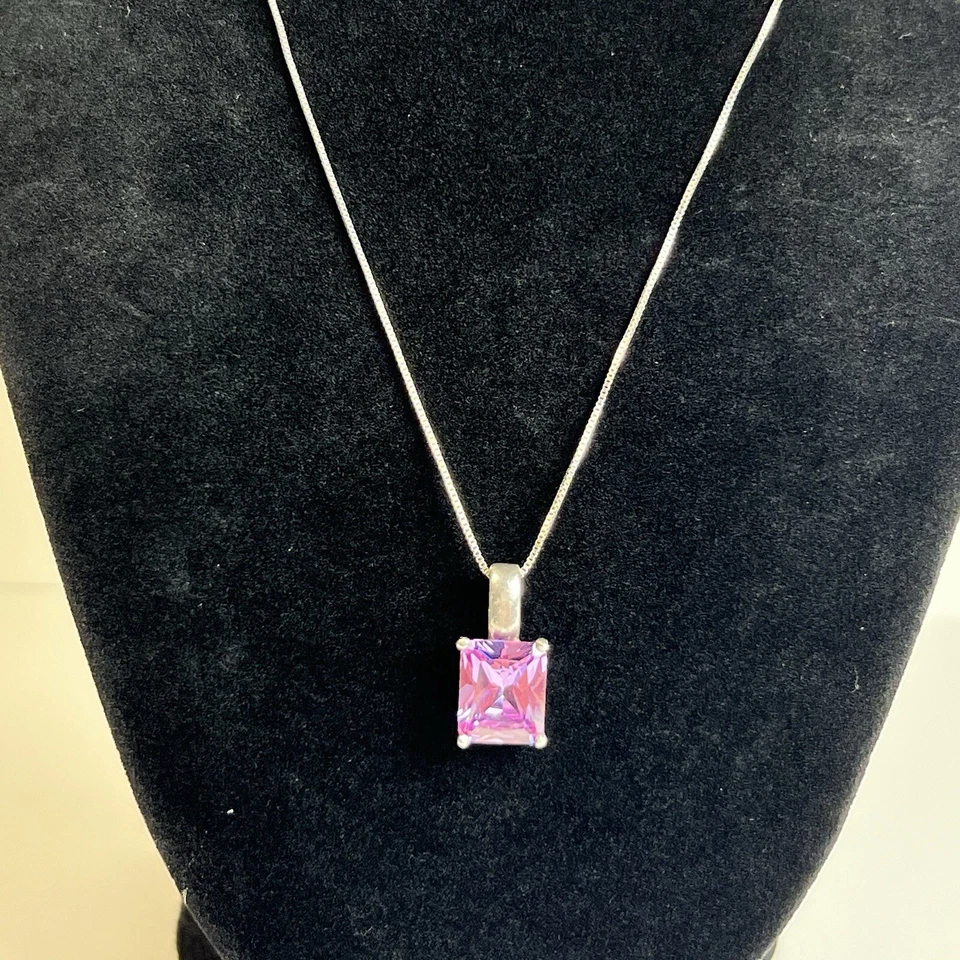 Juego de collar y pendientes vintage de circonitas cúbicas que cambian de color plata 925 S. 10 g Foto 3 de 4