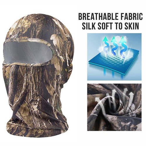 Real Tree Camo Full Face Mask Tactical Military Balaclava Hunting Windproof Hood - Picture 4 of 12