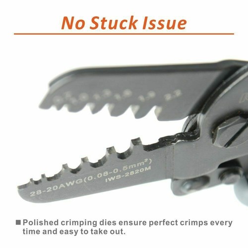 Mini Open Barrel Crimping Tools Crimper Terminal Plier IWS-2820 for 28-20AWG - Picture 3 of 7