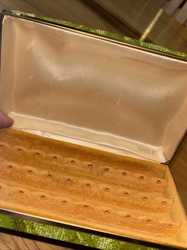 Vintage Mele Groovy Green Clamshell Jewelry Box Hard Travel Case. Nice!! - Picture 4 of 4