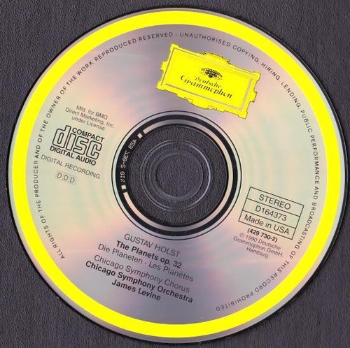 Holst The Planets CD James Levine Chicago S.O. Deutsche Grammophon / BMG - Foto 2 di 3