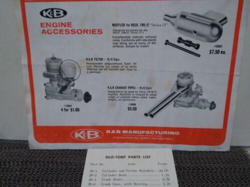 LOT OF K&B*MODEL AIRPLANE ENGINE PARTS*CATALOG & ORDER FORM*SP*SAI - Picture 7 of 12