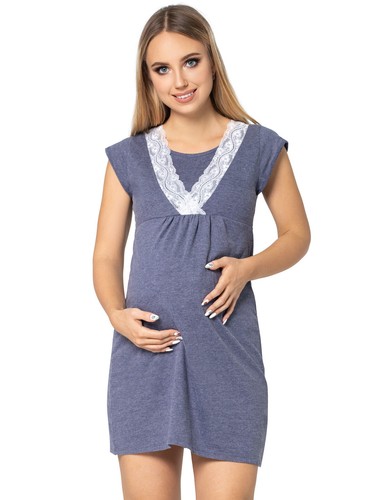 Vestido de noche púrpura maternidad manga corta cuello en V encaje D embarazo enfermería 4242n - Imagen 24 de 30