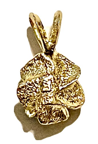 14k Gelbgold Rose Blume Charm Anhänger - Bild 5 von 10
