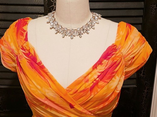 VINTAGE NEW W TAG VICTOR COSTA NEIMAN MARCUS SILK SHIRRED DRAPED COCKTAIL DRESS - Picture 4 of 6