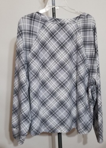 Victoria's Secret 2 Piece Pajama Set Long XL Gray White Checkered NWT Soft Women - Picture 6 of 23