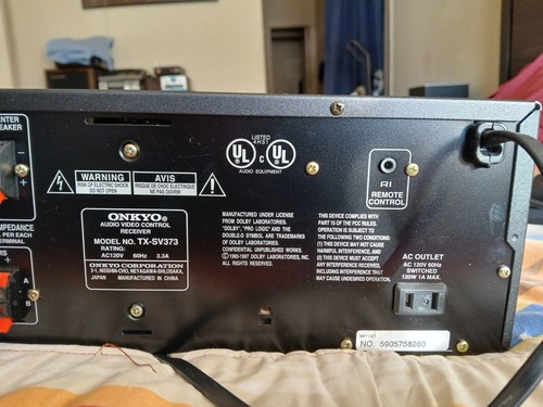 Onkyo TX-SV373 Dolby digital surround home theater receiver 8.5/10 CONDITION - Picture 5 of 7