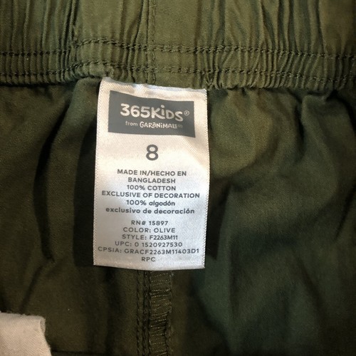 Boys Army Green Pants Size 8 Elastic Waist Wind Casual Garanimals 365 Kids - Picture 3 of 3
