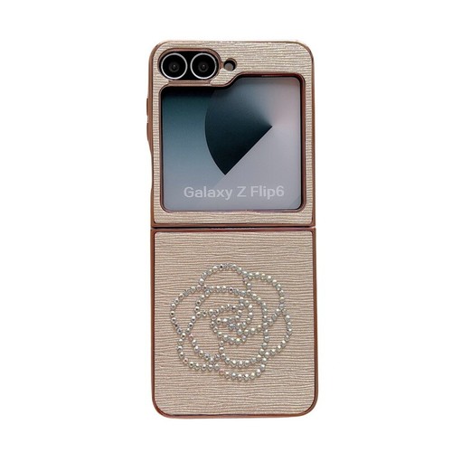Custodia antiurto PC placcatura fiori diamantata per Samsung Z Flip6 Flip5 Flip4 - Foto 3 di 13