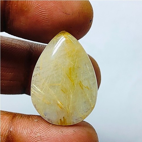 Natural Golden Rutile Quartz Crystal Pendant Rutilated Gemstone 20 Cts. ME-11783 - Picture 2 of 2
