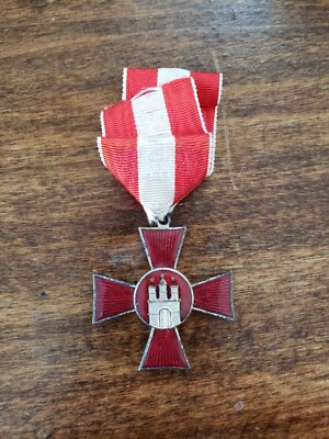 ORIGINAL GERMAN, WW1, HAMBURG Division HANSEATIC CROSS MEDAL 1914