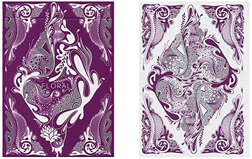 FLORAL PURPLE DECK OF PLAYING CARDS BY ALOY POKER SIZE - Picture 1 of 3
