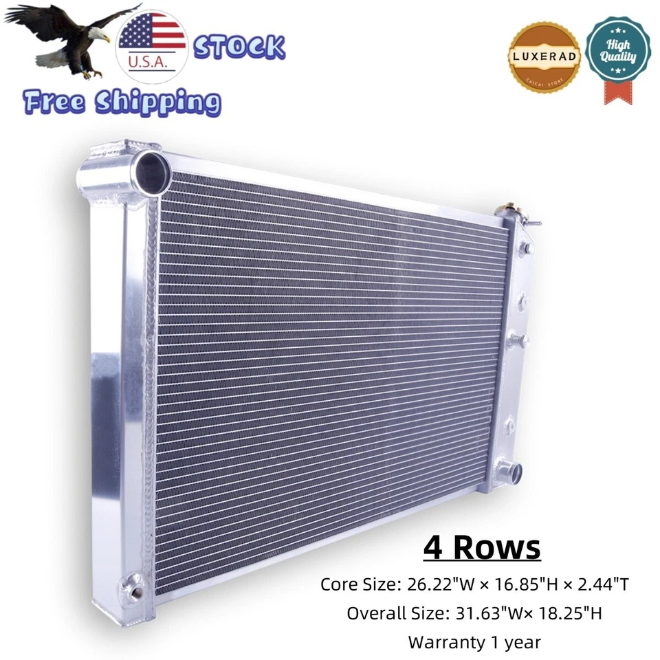 Radiador de aluminio de 4 filas para Chevrolet 1978-87 El Camino/Camaro 1970-81 5,0 L - Y2 Foto 3 de 4