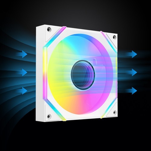 DARKROCK R140 140mm ARGB Fan - Reverse Blade, Infinity Mirror, PWM-White - Bild 5 von 7