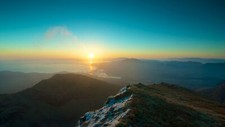 Landscape mountains sky nature bay sunset Custom Gaming Mat Desk