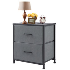 Nightstand, End Table Side Table with 2 Fabric Drawers Bedside Table for Bedroom
