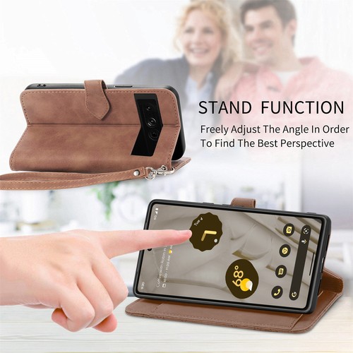 For Google Pixel 9 Pro/8A/7Pro/6A/8 Leather Shockproof Zipper Wallet Phone Cover - Picture 19 of 42