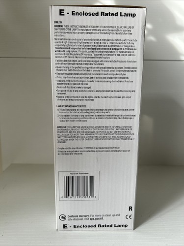 Westinghouse ED28 Mogul Base 250W Metal Halide HID Grow Bulb Lamp #37021 NEW NIB - Picture 2 of 5