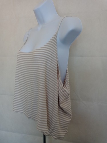 BP WOMENS PLUS 3X SPAGHETTI STRAP TAN & WHITE STRIPED TANK TOP NWT - Picture 4 of 9