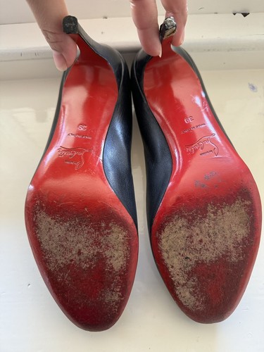 Well Loved Authentic Christian Louboutin Merci Allen Round Toe Black Size 39 - Picture 7 of 10