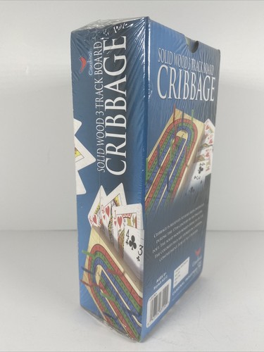 Solid Wood Cribbage Set Folding 3 Track Board with Playing Cards Cardinal Ind. - Picture 5 of 7