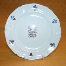 Rare assiette Ecu de France Chennevières sur Marne Manufacture Royale Limoges