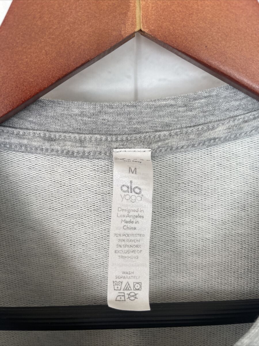 Alo Yoga Womens Short Sleeve Dreamy Crop Top - Dove Heather