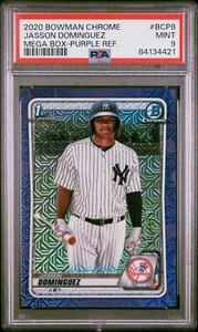 2020 Bowman Chrome Mega Box Purple #BCP-8 Jasson Dominguez RC PSA 9 MINT /250