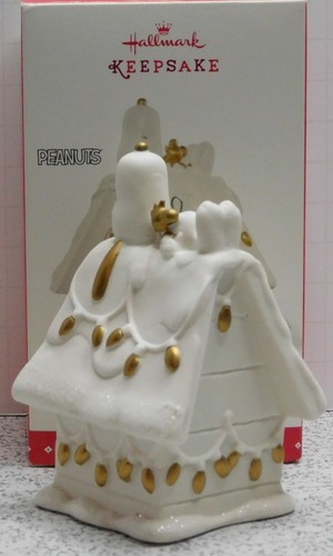 Peanuts Snoopy Woodstock 50th Ceramic Hallmark Keepsake Ornament MIB - Picture 2 of 10