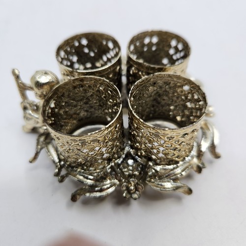 Vintage Silvertone SF Sam Fink Vanity Lipstick Holder Stand Stamped Holds 4 - Picture 7 of 10