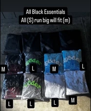 Rep Essentials And Spider Hoodies (sizes shown)