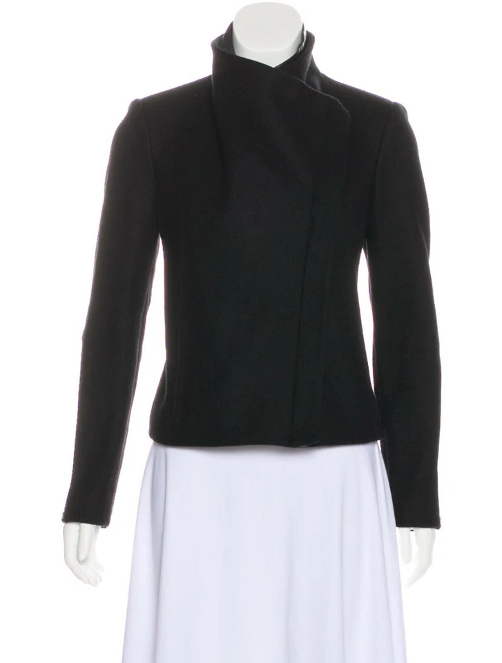 Шерстяная и кожаная куртка Helmut Lang с панелями черная S - Изображение 4 из 4