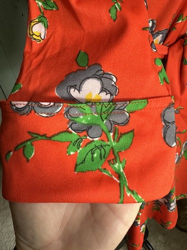 Vintage 1970's/1960's Bright Floral Belted Midi Dress Women's Size S/M - Picture 6 of 7