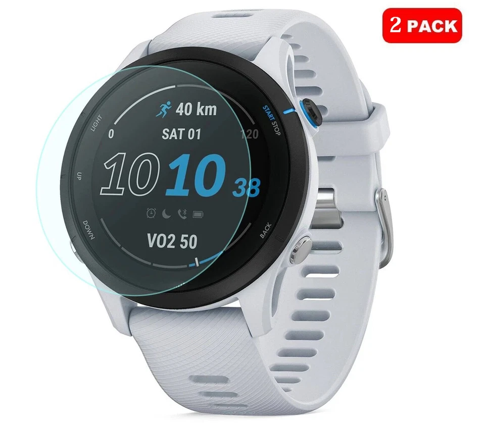 2 x For Garmin Forerunner 255 Tempered Glass Screen Protector Smart Watch Cover